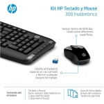 HP 300 Kit Teclado y Ratón Inalámbrico - Teclado QWERTY Español (USB Nanoreceptor inalámbrico, conexión inalámbrica de 2,4 GHz, Sensor Óptico 1600 dpi), Color Negro - Imagen 5