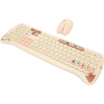 Juego de Teclado y Ratón, Combo de Teclado Inalámbrico Estilo Gatito Lindo, Receptor USB, Teclas Redondas Retro, Función de Suspensión Automática, EDJO 2.4G - Imagen 6