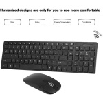 ERYUE K-06 2,4G Teclado inalámbrico y ratón Combinado Teclado de Ordenador con ratón Plug and Play para Ordenador portátil Negro - Imagen 4