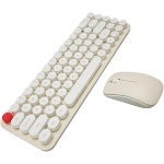 Aramox Mini Teclado de Máquina de Escribir, dpi Ajustable 68 Teclas Redondas Lindos Teclados Inalámbricos Ergonómicos de 2,4 GHz Combos de Ratón para Ordenador Portátil para Empresa - Imagen 4