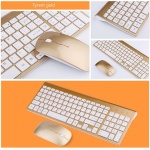 Keephen Combinación inalámbrica de Teclado y ratón, Ventana compacta portátil ultradelgada para computadora portátil con botón de silenciamiento (Plateado) - Imagen 2
