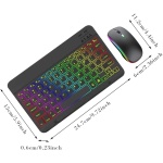 Teclas de teclado inalámbrico, teclado y ratón inalámbrico,Teclado retroiluminado de 7 colores con ratón | Accesorios electrónicos, teclados de ordenador para tabletas, portátiles, PC - Imagen 5