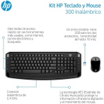 HP 300 Kit Teclado y Ratón Inalámbrico - Teclado QWERTY Español (USB Nanoreceptor inalámbrico, conexión inalámbrica de 2,4 GHz, Sensor Óptico 1600 dpi), Color Negro - Imagen 3