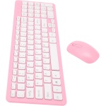 Cuifati Combo de Ratón y Teclado Inalámbrico, Teclado de Oficina de 96 Teclas Ligero, Combo de Ratón Ergonómico, para Ordenador Portátil Doméstico Mac PC (Rosa) - Imagen 4