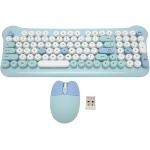 Teclado y Ratón Inalámbricos Teclado y Ratón Coloridos Sensibles Conexión Plug and Play 2,4G para 98 7 8 10 11 2000 (Blue) - Imagen 6