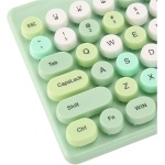 Teclado y Ratón Inalámbricos, Teclado Inalámbrico de 86 Teclas, Teclado Redondo de Diseño Ergonómico Colorido para Ordenador Portátil (Green) - Imagen 7