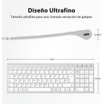 iClever Teclado Bluetooth BK10, Inalámbrico QWERTY Español Teclado Multi Dispositivo Recargable Diseño Ergonómico Tamaño Completo Conexión Estable Teclado para Mac/iPad/iOS/Android/Windows 8/10/11 - Imagen 7