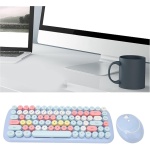NEZE Combo de Ratón con Teclado Inalámbrico, Ratón de Teclado Inalámbrico Ligero Y Silencioso de 84 Teclas 2.4G para Windows 7 para Windows XP(Color Mezclado Caramelo-Azul Claro) - Imagen 2