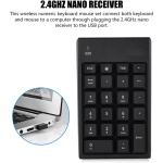 Juego de Ratón con Teclado Inalámbrico de 2,4 GHz Ratón óptico de 1200 PPP y Teclado Numérico Inalámbrico de 22 Teclas, Accesorios y Periféricos de Ordenador Teclado, Ratón y - Imagen 3