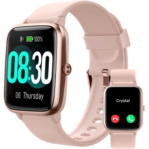 GRV Smartwatch, Pulsera Actividad Inteligente IP68 Impermeable Reloj Inteligente Mujer Hombre con Pulsómetro Monitor de Sueño Podómetro Notificación de Mensajes Reloj Deportivo (Rosa)