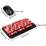Juego de ratón y Teclado inalámbrico ADITAM, Teclado Retro de 75 Teclas, USB, tamaño Completo, 1600 dpi, para tabletas portátiles, Soporte Win/Android/OS, QWERTY (Rojo Negro) Double The Comfort - Imagen 4