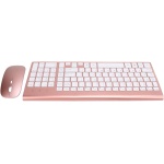 Ratón con Teclado Inalámbrico de 2,4G, Adaptador USB, Combinación de Teclado y Ratón Inalámbricos Ultradelgados de 102 Teclas, Ergonómico para Juegos (Oro Rosa) - Imagen 5