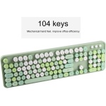 Juego de Teclado y Ratón, Botones Multimedia, Cómodo Ratón Inalámbrico de Poco Ruido, Ratón de 5 Teclas para XP/win7/win8/win10 (Dulce versión de Color Verde Mezclado) - Imagen 2