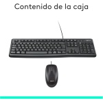 Logitech MK120 Combo Teclado y Ratón Óptico con Cable para Windows, Teclado de Tamaño Completo, USB Plug-and-Play, Compatible con PC y Portátil, Disposición QWERTY Español - Negro - Imagen 9