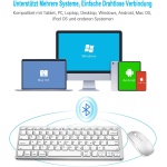 DE Layout Teclado Ratón Set Inalámbrico Bluetooth Teclado con Ratón para Tablet/iPad/Ordenador Portátil/Teléfono, Compacto con iOS/Android/Windows Computer Integrated Machine - Imagen 4