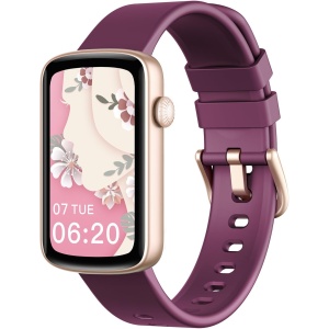 SHANG WING Reloj Inteligente Mujer,Pulsera Inteligente Mujer con Oxímetro, IP68 Impermeable,DIY Esfera Reloj, Monitor Sueño, Podómetro, Pulsómetro Smartwatch Mujer para Android iOS Morada