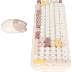 Ratón con Teclado Colorido, Teclas Desmontables Ratón con Teclado Retro 4 Teclas de Ratón Inalámbrico Ergonómico para 2000 para 7 (Beige) - Imagen 4
