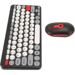 DAUZ Combo de Teclado Inalámbrico y Ratón, Juego de Teclado Inalámbrico y Ratón, Teclas Redondas, Lindo, de Alta Sensibilidad, Ergonómico para PC (Black) - Imagen 3