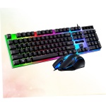 GAXIRE Colocar Ratón USB De La Computadora Teclado Mecanico Inalambrico Led De Color Cable USB Teclado USB y Teclado De Computadora con Cable Ratón y Teclado Brillar - Imagen 2