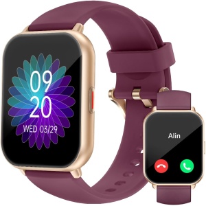 RUIMEN Smartwatch con Llamadas,Reloj Inteligente Haga Reciba Llamada y Asistente Voz, Smartwatch Mujer Hombre con Podómetro Oxígeno Sanguine Impermeable IP68 100+ Deportes Modos Pulsera de Actividad