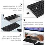 Gatuida 1 Juego De Teclado Y Ratón Teclado Inalámbrico Teclado Inalámbrico Teclado Y Teclados De Ordenador Ratón De Ordenador Accesorios para Teclado Y Ratón Abs Ultrafino - Imagen 2