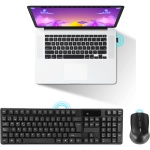 Combo de Ratón y Teclado Inalámbrico, Teclado y Ratón Silencioso Portátil de 2,4 G, Teclado de 104 Teclas, Ratón óptico de 1600 dpi, Receptor USB, Plug and Play, para PC, Portátil - Imagen 5