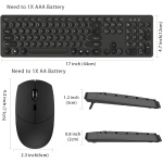 Juego de teclado y ratón inalámbricos, teclado inalámbrico con ratón 2,4 G, diseño redondo para ordenador - Imagen 6