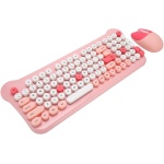 Teclado y Ratón Inalámbricos Teclado y Ratón Coloridos Sensibles Conexión Plug and Play 2,4G para 98 7 8 10 11 2000 (Pink) - Imagen 3