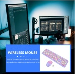 KOMBIUDA 1 Juego Conjunto De Ratón De Teclado Inalámbricos Teclado Inalámbrico Ratones y Accesorios Combo y Teclado USB Wireless Abdominales Oficina Ordenador Portátil Suministros Escolares - Imagen 5