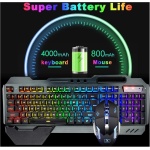 Hoopond Juego de Teclado inalámbrico para Juegos y ratón y Auriculares y Alfombrilla de ratón, 4 en 1,16 RGB retroiluminada Teclado Recargable, 7 Ratones retroiluminados y RGB Auriculares para Juegos - Imagen 6