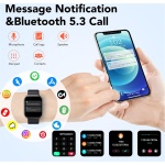 Reloj Inteligente Hombre Mujer, 1.96" Smartwatch con Llamadas Bluetooth, Smart Watch Pulsómetro/Monitor de Sueño/Podómetro, 110+ Modos Deportivos Impermeable IP68 Pulsera Actividad para Android iOS - Imagen 2