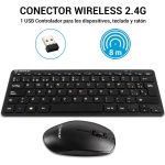 UNYKAch Kit Mini Teclado y Ratón Inalámbricos MK288 Pro Nano USB Wireless 2.4 GHz, 79 Teclas Membrana, 1200 dpi, Silencioso, Ergonómico, Windows, Mac, Android, Linux - Imagen 5