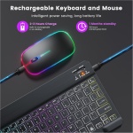Teclas de teclado inalámbrico, teclado y ratón inalámbrico,Teclado retroiluminado de 7 colores con ratón | Accesorios electrónicos, teclados de ordenador para tabletas, portátiles, PC - Imagen 6