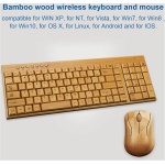 Annadue Dispositivos de Control Informático de Madera de bambú, Dispositivos Inalámbricos Informáticos de 2,4 GHz con Receptor USB, Combinación de Teclado y Ratón Inalámbricos (Ratón) - Imagen 2
