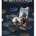 LIGE Reloj Inteligente Hombre Militar, 1,43'' AMOLED Smartwatch con Llamadas y Asistente Voz, 3 Correas, Pulsómetro/Monitor de Sueño/Podómetro, 129 Modos Deportivos Smart Watch Android iOS, SML6-L - Imagen 7