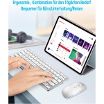 DE Layout Teclado Ratón Set Inalámbrico Bluetooth Teclado con Ratón para Tablet/iPad/Ordenador Portátil/Teléfono, Compacto con iOS/Android/Windows Computer Integrated Machine - Imagen 6