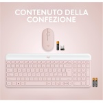 Logitech MK470 Combo con Teclado y Ratón Inalámbrico Estilizado - Compacto, Silencioso, Receptor USB 2.4 GHz, Conectividad Plug n' Play - Disposición QWERTY Italiano - Rosa - Imagen 10