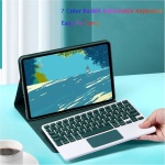EHLCYS Funda con Teclado Touchpad para Xiaomi Redmi Pad SE 11 Pulgadas 2023, Teclado Bluetooth Inalámbrico Desmontable Retroiluminado De 7 Colores, Contraportada Ultrafina TPU con Ratón,Mint Green - Imagen 3