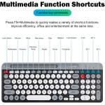 docooler Combo Teclado y Ratón Inalámbrico Doble Modo Teclado de Membrana 2.4G BT5.0 BT 3 canales Can C Connect Cuatro dispositivos Teclado Recargable Conectividad de dos modos - Imagen 8