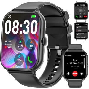 Reloj inteligente para hombre y mujer con efectuación/respuesta de llamadas, 1,95 pulgadas HD Smart Watch, podómetro, pulsómetro SpO2 sueño, Fitness Tracker con más de 100 modos deportivos,