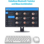 DE Layout Teclado Ratón Set Inalámbrico Bluetooth Teclado con Ratón para Tablet/iPad/Ordenador Portátil/Teléfono, Compacto con iOS/Android/Windows Computer Integrated Machine - Imagen 5