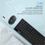 Seenda - Teclado y ratón inalámbricos (2,4 GHz, silencioso, USB, Teclado numérico con Teclado numérico para computadora, Escritorio, PC, portátil, Superficie, Smart TV y Windows 10/8/7 - Negro - Imagen 5