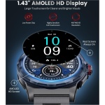 LIGE Reloj Inteligente Hombre Militar, 1,43'' AMOLED Smartwatch con Llamadas y Asistente Voz, 3 Correas, Pulsómetro/Monitor de Sueño/Podómetro, 129 Modos Deportivos Smart Watch Android iOS, SML6-L - Imagen 2