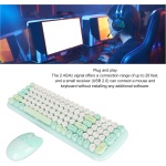 Ratón con Teclado Inalámbrico, Lindo Teclado con Teclas Redondas, Combinación de Ratón, Teclado de Máquina de Escribir Colorido de Tamaño Completo, Ratón óptico para Ordenador - Imagen 6