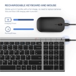 Seenda - Juego de teclado y ratón inalámbricos, teclado y ratón ultrafinos con batería de larga duración QWERTY UK Layout para Windows Computer PC Laptop, color gris espacial - Imagen 2
