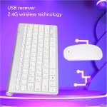 Juego de Ratón con Teclado, Ratón Inalámbrico de 78 Teclas para Oficina (Silver) - Imagen 3