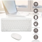 TOPINCN Combo de Ratón y Teclado de 78 Teclas, Combo de Ratón y Teclado Inalámbrico de 2,4G, Botones de Silencio Inalámbricos de 2,4G, Serigrafía UV, Moda Retro para Oficina (Blanco) - Imagen 3