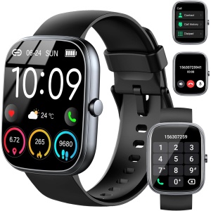 Reloj Inteligente Hombre Mujer (Llamadas Bluetooth), 1.91'' Smartwatch con 110+ Deportivos, Pulsera Actividad con Pulsómetro/Monitor de Sueño/Podómetro, Impermeable IP68 Smart Watch para Android/iOS