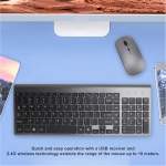 Trisar Combo de Teclado y Ratón Inalámbricos, Adaptador USB Silencioso Ultrafino de 2,4G para Teclado Inalámbrico y Ratón para el Trabajo (Gris Oscuro), Trisarsxq73n46wm-12 - Imagen 3