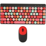 Teclado Inalámbrico, Teclado y Ratón Inalámbricos Coloridos, Ratón Redondo Duradero de 86 Teclas para Ordenador Portátil (Black) - Imagen 4